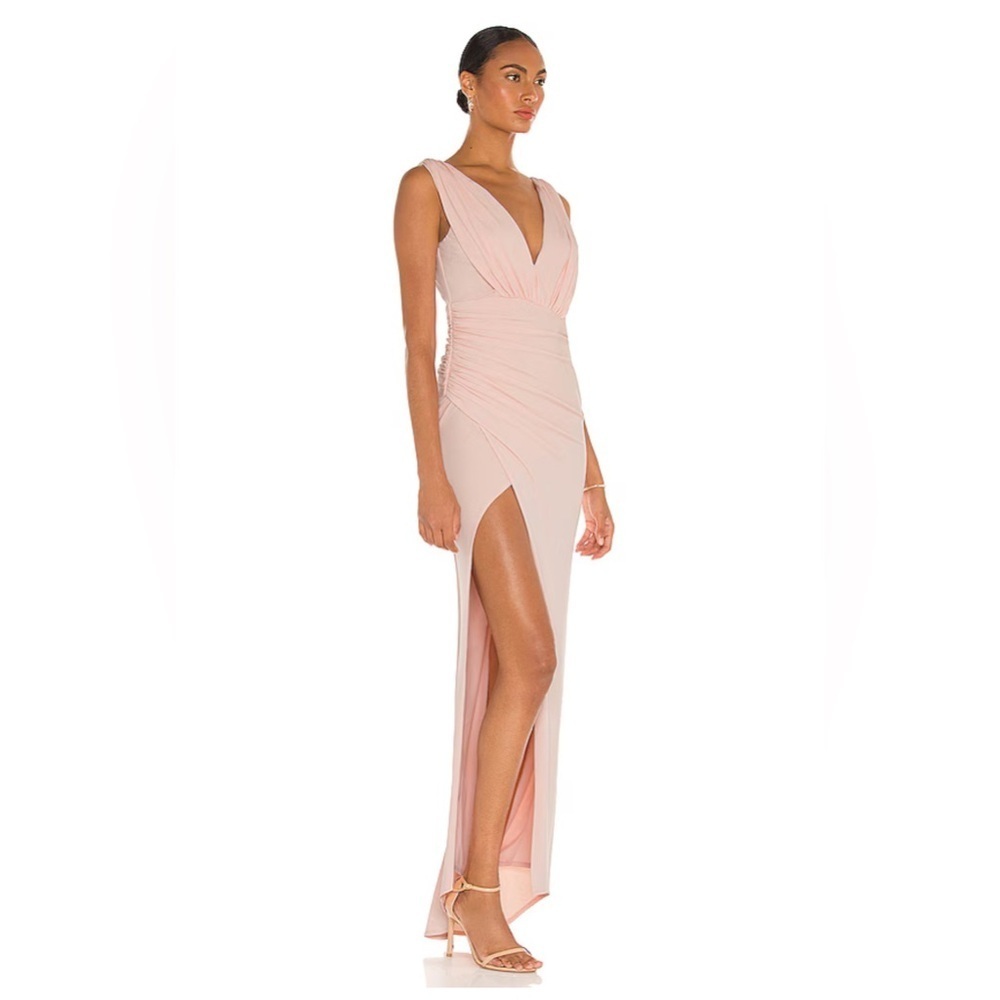 NWT Revolve Katie May Sugar Stick Maxi in Blush Sz S Soft Pink Asymmetrical Hem